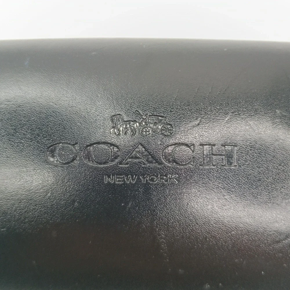 Coach Black Hard Eyeglass Clamshell Sunglasses Protector Logo‎ Gold CASE ONLY
